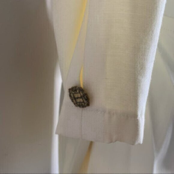 La Belle 80s Vintage Ruched Knee Length Gold Ascent Dress - Picture 13 of 15